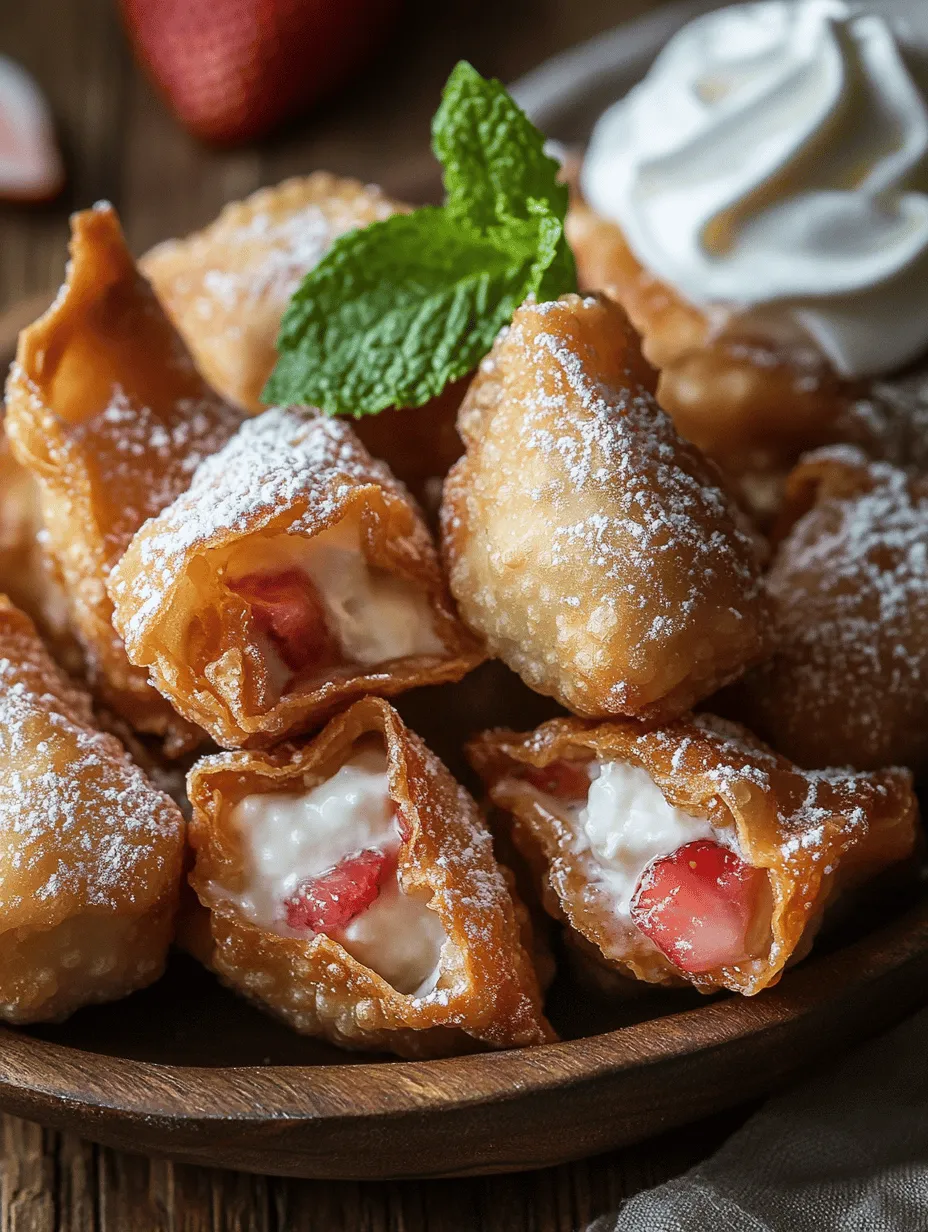 Desserts have a unique ability to bring joy and nostalgia, often becoming the highlight of any meal or gathering. In recent years, innovative dessert recipes have taken center stage, enticing food lovers to explore unique flavor combinations and textures. One such delightful creation is the Deep-Fried Strawberry Cheesecake Wonton Bites. This irresistible treat combines the rich and creamy flavor profile of classic cheesecake with the satisfying crunch of a crispy wonton wrapper, resulting in a dessert that is both visually appealing and utterly delectable.