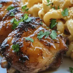 If you're searching for a dish that tantalizes the taste buds while offering a satisfying balance of flavors, look no further than Sweet and Spicy Honey Pepper Chicken served alongside Creamy Macaroni Cheese. This delightful recipe combines succulent chicken thighs marinated in a sweet and spicy glaze with a rich and indulgent macaroni cheese, creating a meal that is not only comforting but also full of character. The interplay of sweetness from the honey, heat from the Sriracha, and the creamy richness of the cheese creates a culinary experience that is both delightful and memorable.