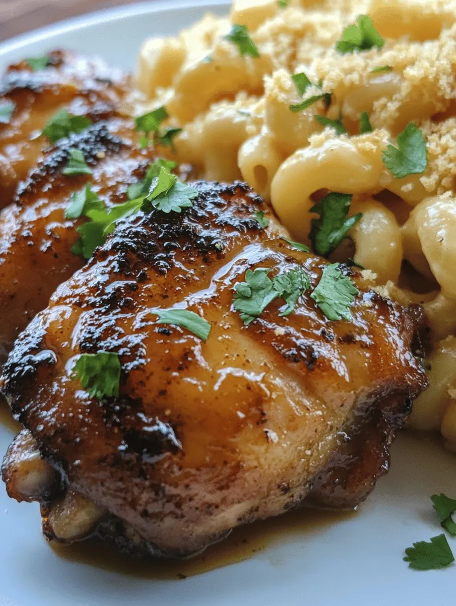 If you're searching for a dish that tantalizes the taste buds while offering a satisfying balance of flavors, look no further than Sweet and Spicy Honey Pepper Chicken served alongside Creamy Macaroni Cheese. This delightful recipe combines succulent chicken thighs marinated in a sweet and spicy glaze with a rich and indulgent macaroni cheese, creating a meal that is not only comforting but also full of character. The interplay of sweetness from the honey, heat from the Sriracha, and the creamy richness of the cheese creates a culinary experience that is both delightful and memorable.