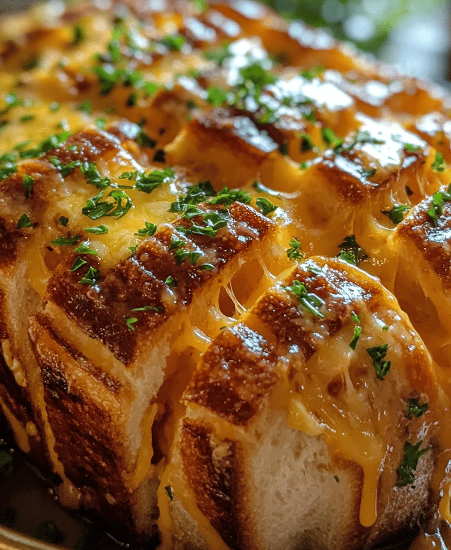 If you’re on the lookout for a mouthwatering appetizer or side dish that will leave everyone at the table craving more, look no further than cheesy pull-apart garlic bread. This delightful dish is perfect for any occasion, whether it’s a casual weeknight dinner, a lively gathering with friends, or an indulgent movie night at home. With its gooey, melted cheese and aromatic garlic flavor, this recipe is sure to appeal to both adults and children alike. Imagine pulling apart warm, cheesy pieces of bread, each bite bursting with flavors that are both comforting and satisfying. It’s not just food; it’s an experience that brings people together.