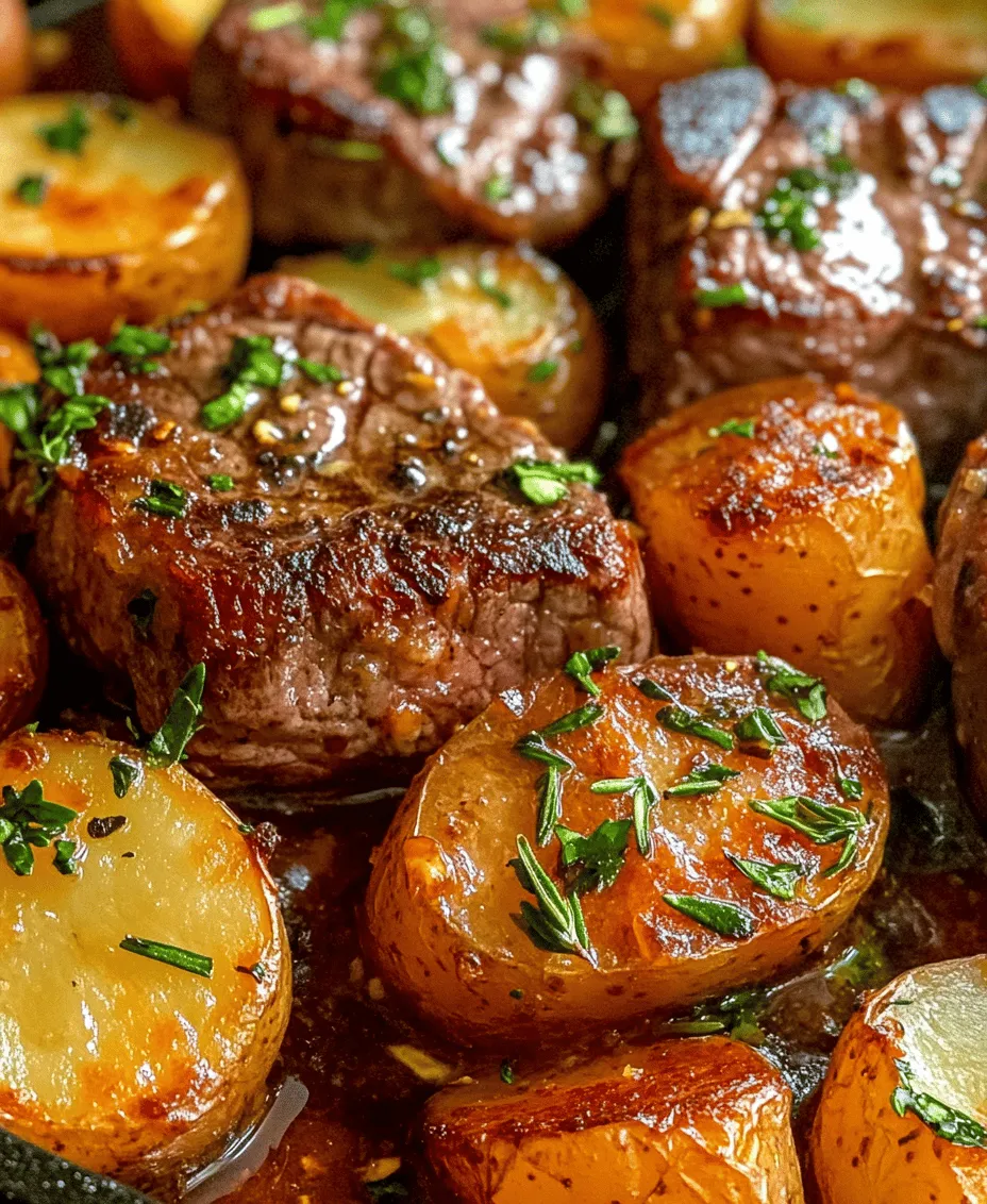 If you're looking for a dish that combines simplicity, flavor, and quick preparation, look no further than the delightful Garlic Butter Steak and Potatoes Skillet. This one-pan meal marries the rich, savory flavors of perfectly seared steak with tender, buttery baby potatoes, all brought together with the aromatic notes of garlic and fresh herbs. It’s a dish that feels gourmet yet is easy enough for any home cook to master, making it a perfect addition to your weeknight dinner rotation.