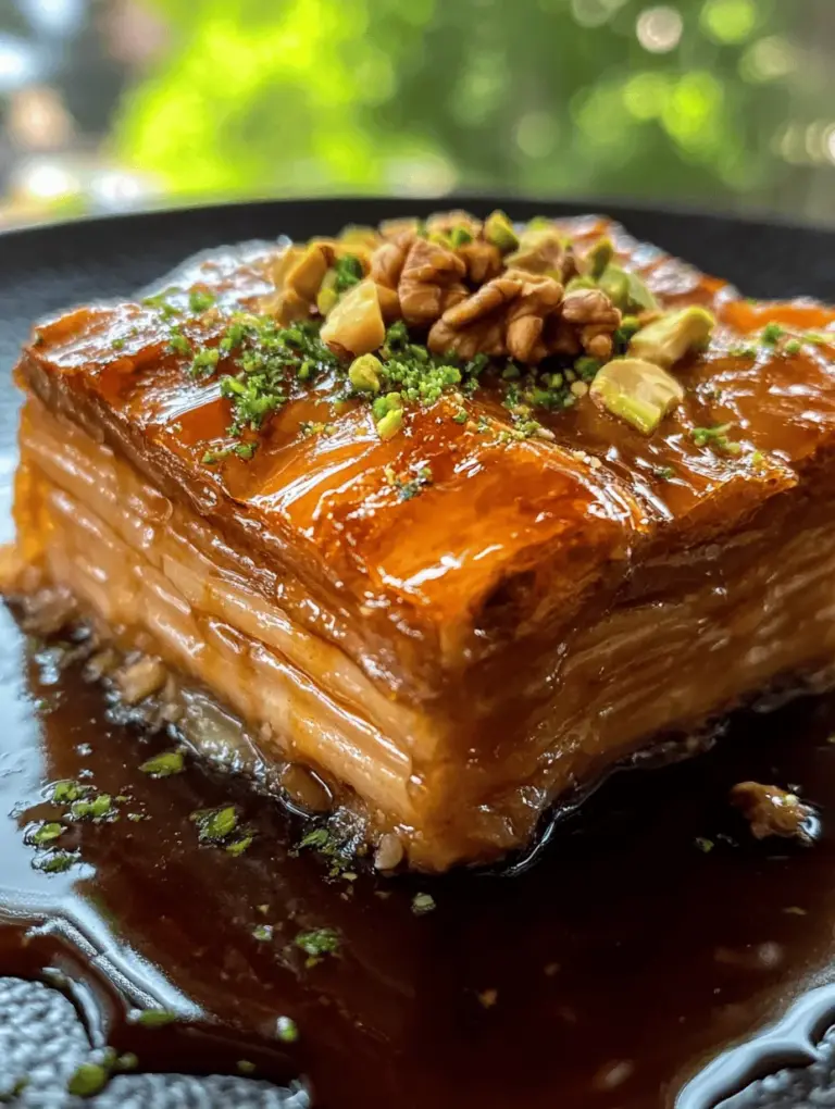 Baklava, a cherished dessert that has transcended borders and cultures, is more than just a sweet treat; it is a symbol of hospitality and celebration in many communities. Originating from the rich culinary traditions of the Middle East, this delectable pastry has found its way into the hearts (and stomachs) of people around the world. With its flaky texture, rich nut filling, and syrupy sweetness, baklava captures the essence of indulgence. Among the myriad of baklava recipes, the Golden Honey & Nut Delight Baklava stands out, offering a unique blend of flavors that pays homage to its traditional roots while introducing a modern twist.