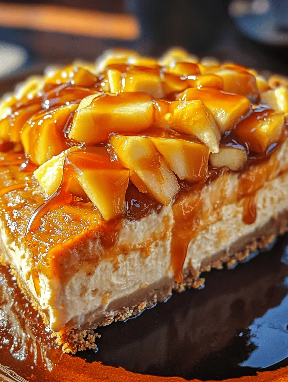 This sumptuous cheesecake is not just a dessert; it's an experience. Imagine the luscious layers of creamy cheesecake, topped with a spiced apple filling, all resting on a sweet, crumbly graham cracker crust. To elevate this already decadent treat, a drizzle of homemade salted caramel sauce adds the perfect finishing touch, creating an irresistible combination of flavors and textures.