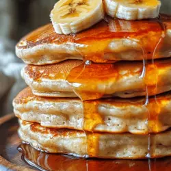 Incorporating bananas into your pancake batter is more than just a clever twist; it’s a healthful choice too. Bananas are known for their rich nutritional profile, making them an excellent addition to your breakfast. They are loaded with potassium, which is essential for heart health and proper muscle function. Additionally, bananas are a good source of vitamins C and B6, as well as fiber, which aids digestion and helps keep you feeling full.