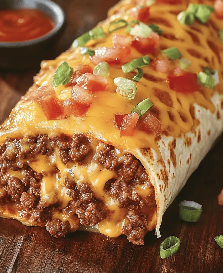 Delve into the world of delicious, comforting food with our Taco Bell-Inspired Beefy Melt Burrito. This mouthwatering recipe captures the essence of the beloved fast-food classic while allowing you to enjoy it in the comfort of your own kitchen. With a combination of seasoned ground beef, creamy cheese, and fresh toppings wrapped in a warm tortilla, this burrito is the perfect meal for any occasion. Whether you're hosting a casual gathering, looking for a satisfying weeknight dinner, or simply craving a taste of your favorite fast food, this homemade version delivers on flavor and satisfaction.