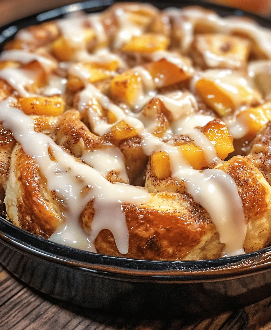 If you're looking for a delightful twist on traditional desserts, look no further than Peach Cobbler Cinnamon Rolls. This innovative recipe marries the warm, comforting flavors of peach cobbler with the soft, pillowy texture of cinnamon rolls, resulting in a treat that's both indulgent and satisfying. Imagine biting into a freshly baked roll, the sweet aroma of cinnamon wafting through the air, only to be met with the bright, juicy flavor of ripe peaches. This combination makes Peach Cobbler Cinnamon Rolls a perfect centerpiece for any gathering or a special treat to enjoy on a leisurely weekend morning.