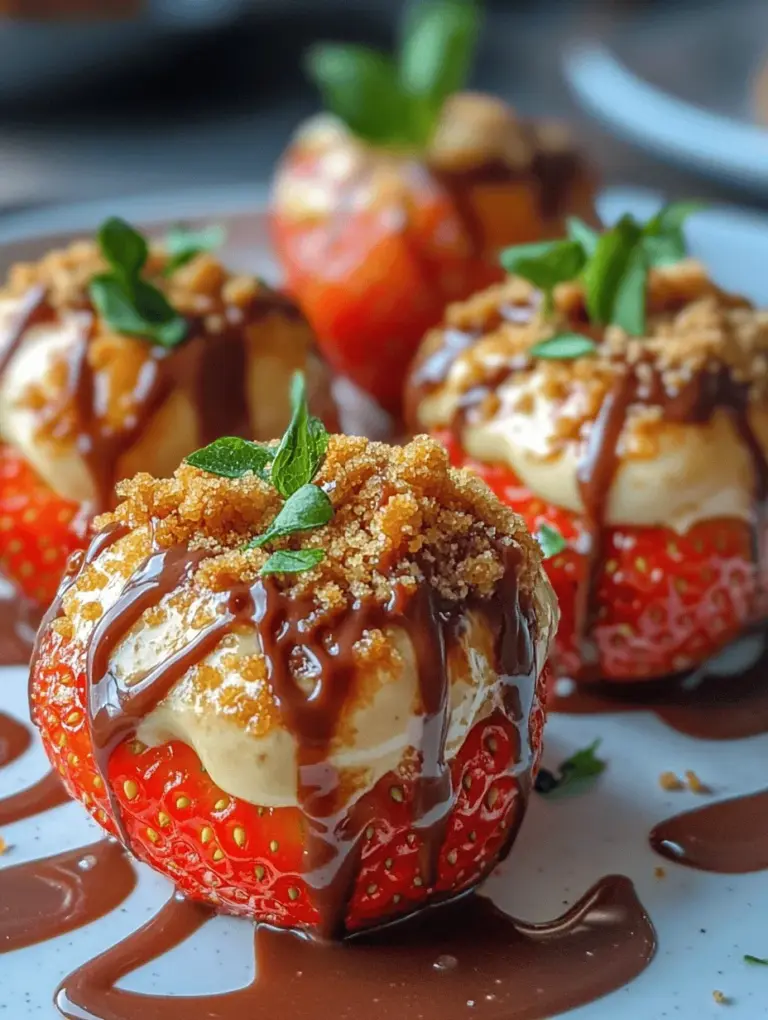 Cheesecake Stuffed Strawberries represent a delightful fusion of flavors and textures, making them a perfect dessert for any occasion. Whether you’re celebrating Valentine’s Day with a special someone, hosting a summer barbecue, or simply craving a sweet treat, these stuffed strawberries are sure to impress. The combination of juicy, fresh strawberries and a creamy cheesecake filling provides a guilt-free indulgence that is both satisfying and refreshing.