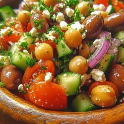 Greek salad has long been celebrated for its vibrant flavors, fresh ingredients, and versatility, making it a staple in Mediterranean cuisine and a favorite among health-conscious eaters. Whether enjoyed as a light lunch, a side dish at dinner, or a colorful addition to a potluck, this salad brings a burst of freshness that can be adapted for various tastes and occasions. In this recipe, we elevate the traditional Greek salad by adding chickpeas, transforming it into a nutrient-packed delight that not only satisfies your hunger but also nourishes your body.