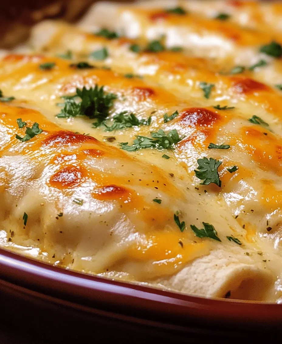 Delve into the delightful world of Mexican cuisine with this recipe for White Chicken Enchiladas with Green Chili Sour Cream Sauce. This dish is not just a meal; it's a celebration of flavors and textures that brings warmth and comfort to your dining table. Imagine tender, shredded chicken enveloped in soft tortillas, all drenched in a creamy, zesty green chili sauce. Perfect for family dinners, gatherings, or any night when you crave something special, these enchiladas are sure to impress.