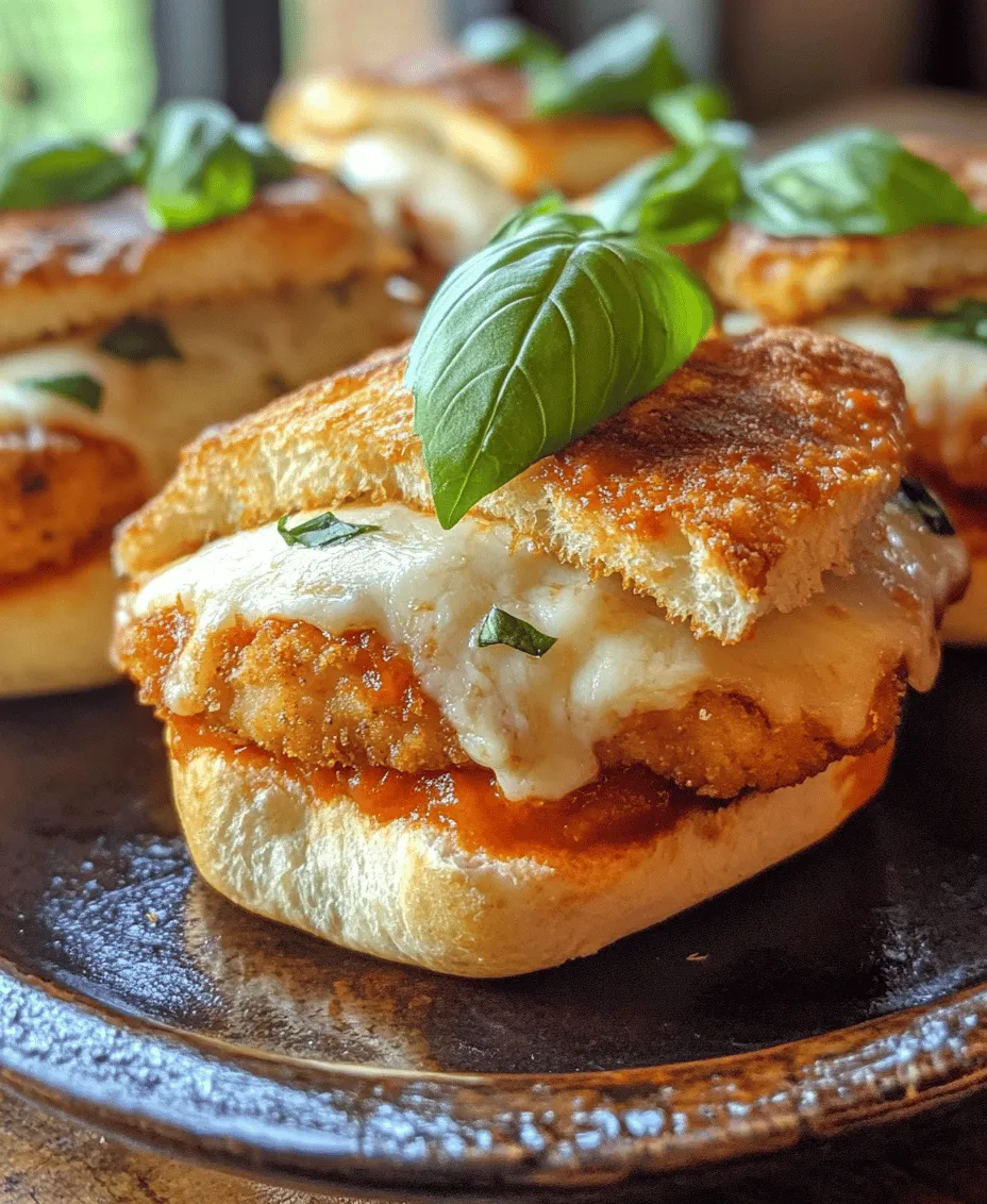 To appreciate Chicken Parmesan Sliders fully, it’s essential to delve into the historical background of their core component: Chicken Parmesan itself. Originating from Southern Italy, this dish has its roots in the traditional preparation of “Melanzane alla Parmigiana,” which is made with eggplant. Over time, immigrants brought the concept to America, where chicken became the star ingredient. The dish typically consists of breaded chicken cutlets, marinara sauce, and a generous topping of mozzarella and Parmesan cheeses, baked until bubbly and golden.