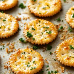 If you're on the lookout for a delicious and easy-to-make snack that can elevate any gathering or satisfy your late-night cravings, look no further than Garlic Ritz Snacks. This delightful recipe transforms humble Ritz crackers into an irresistible treat, combining buttery richness with savory flavors that are sure to impress. With just a handful of ingredients that you likely already have in your pantry, this recipe is not only convenient but also packed with flavor. Whether you’re hosting a party, enjoying a movie night at home, or simply craving something tasty, Garlic Ritz Snacks will quickly become your go-to appetizer.