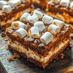 To fully appreciate the S'Mores Delight Bars, it’s worth exploring the historical background of S'Mores themselves. The origin of S'Mores can be traced back to the early 20th century, with the earliest recorded recipe appearing in a Girl Scouts' publication in 1927. The name "S'Mores" is derived from the phrase "some more," as they are so delicious that once you have one, you can't help but want more. Traditionally made with just three key ingredients—graham crackers, marshmallows, and chocolate—S'Mores became a staple of outdoor gatherings, particularly during camping trips.