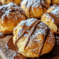 Italian cream puffs, or "profiteroles," are a cherished dessert that brings joy to many occasions. These delightful confections feature a light and airy pastry shell filled with a luscious custard, creating a perfect balance of texture and flavor. The combination of the pâte à choux, which forms the outer shell, and the creamy custard filling is what makes these treats so irresistible. Whether served as a stand-alone dessert or part of a larger pastry display, Italian cream puffs are a showstopper that never fails to impress.