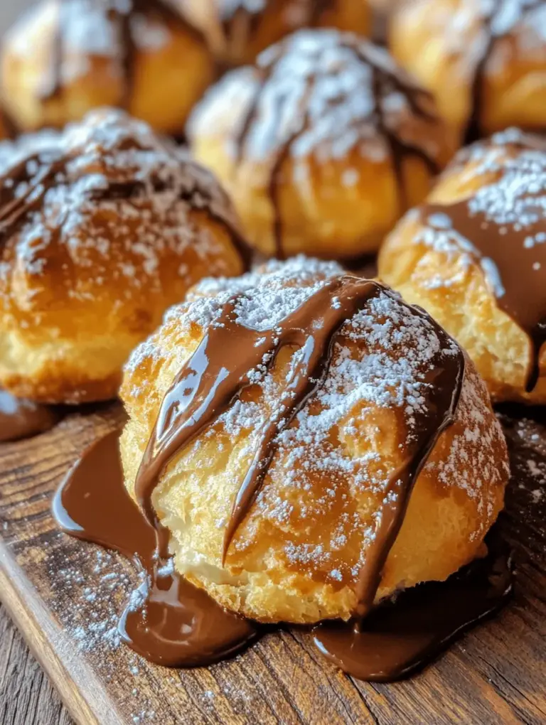 Italian cream puffs, or "profiteroles," are a cherished dessert that brings joy to many occasions. These delightful confections feature a light and airy pastry shell filled with a luscious custard, creating a perfect balance of texture and flavor. The combination of the pâte à choux, which forms the outer shell, and the creamy custard filling is what makes these treats so irresistible. Whether served as a stand-alone dessert or part of a larger pastry display, Italian cream puffs are a showstopper that never fails to impress.