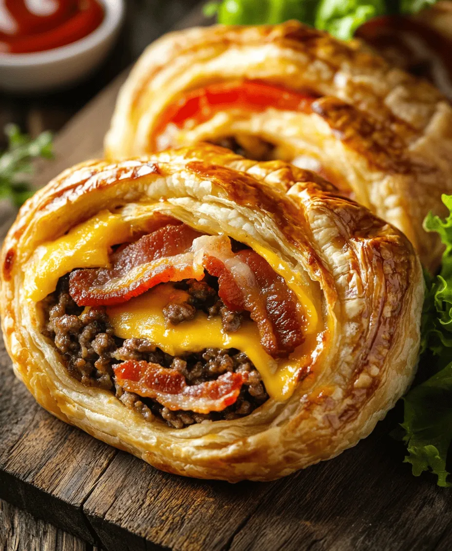 If you’re on the lookout for a crowd-pleasing dish that effortlessly marries comfort food with gourmet flair, look no further than the Bacon Cheeseburger Puff Pastry Roll. This delightful recipe encapsulates the savory goodness of a classic cheeseburger, wrapped in a layer of flaky, buttery puff pastry. Ideal for parties, game day celebrations, or simply a cozy dinner at home, this dish is sure to impress family and friends alike.