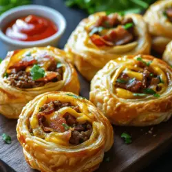 If you’re on the lookout for a crowd-pleasing dish that effortlessly marries comfort food with gourmet flair, look no further than the Bacon Cheeseburger Puff Pastry Roll. This delightful recipe encapsulates the savory goodness of a classic cheeseburger, wrapped in a layer of flaky, buttery puff pastry. Ideal for parties, game day celebrations, or simply a cozy dinner at home, this dish is sure to impress family and friends alike.