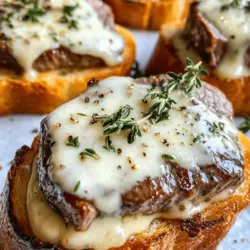 Discover the perfect combination of flavors and textures with Savory Beef Tenderloin Crostini topped with a luscious Parmesan Cream Sauce. This elegant appetizer is not only a visual delight but also a culinary masterpiece that will impress your guests at any gathering. The crispy baguette base provides a satisfying crunch, while the succulent beef tenderloin melts in your mouth, all topped off with a rich and creamy Parmesan sauce that elevates this dish to new heights. Whether you’re hosting a sophisticated dinner party or a casual get-together, this crostini recipe embodies sophistication and comfort in every bite.