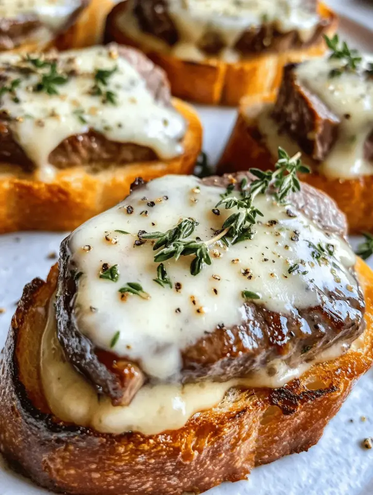 Discover the perfect combination of flavors and textures with Savory Beef Tenderloin Crostini topped with a luscious Parmesan Cream Sauce. This elegant appetizer is not only a visual delight but also a culinary masterpiece that will impress your guests at any gathering. The crispy baguette base provides a satisfying crunch, while the succulent beef tenderloin melts in your mouth, all topped off with a rich and creamy Parmesan sauce that elevates this dish to new heights. Whether you’re hosting a sophisticated dinner party or a casual get-together, this crostini recipe embodies sophistication and comfort in every bite.