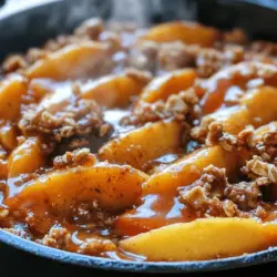 There’s something undeniably comforting about a freshly baked peach crisp, especially when it comes together in just one pan. The Delightful One-Pan Peach Crisp is the epitome of simplicity, allowing you to showcase the natural sweetness of ripe peaches while delivering a warm, satisfying dessert that will delight family and friends. Imagine a dish that not only celebrates the vibrant flavors of summer but also saves you time and effort in the kitchen—this peach crisp does just that.