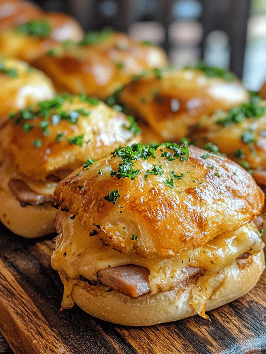 If you're in search of a comfort food that not only satisfies your cravings but also brings joy to gatherings, look no further than Cheesy Ham Paradise Sliders. These delightful mini sandwiches are a perfect blend of savory ham, gooey Swiss cheese, and a rich, buttery sauce that will have everyone coming back for seconds. Perfect for parties, family dinners, or even a cozy night in, these sliders are a fantastic way to elevate your meal game without spending all day in the kitchen.