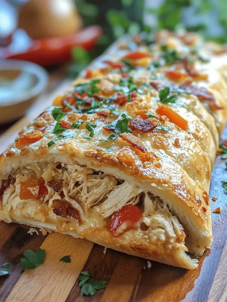 When it comes to comfort food, few dishes evoke the same sense of warmth and satisfaction as a freshly baked Stromboli. This delightful dish, particularly our Chicken Bacon Ranch Stromboli, combines the savory richness of tender chicken, the satisfying crunch of crispy bacon, and the creamy tang of ranch dressing, all enveloped in a golden, flaky crust. Whether you're preparing a cozy family dinner or looking for a crowd-pleasing appetizer for gatherings, this Stromboli is sure to impress.