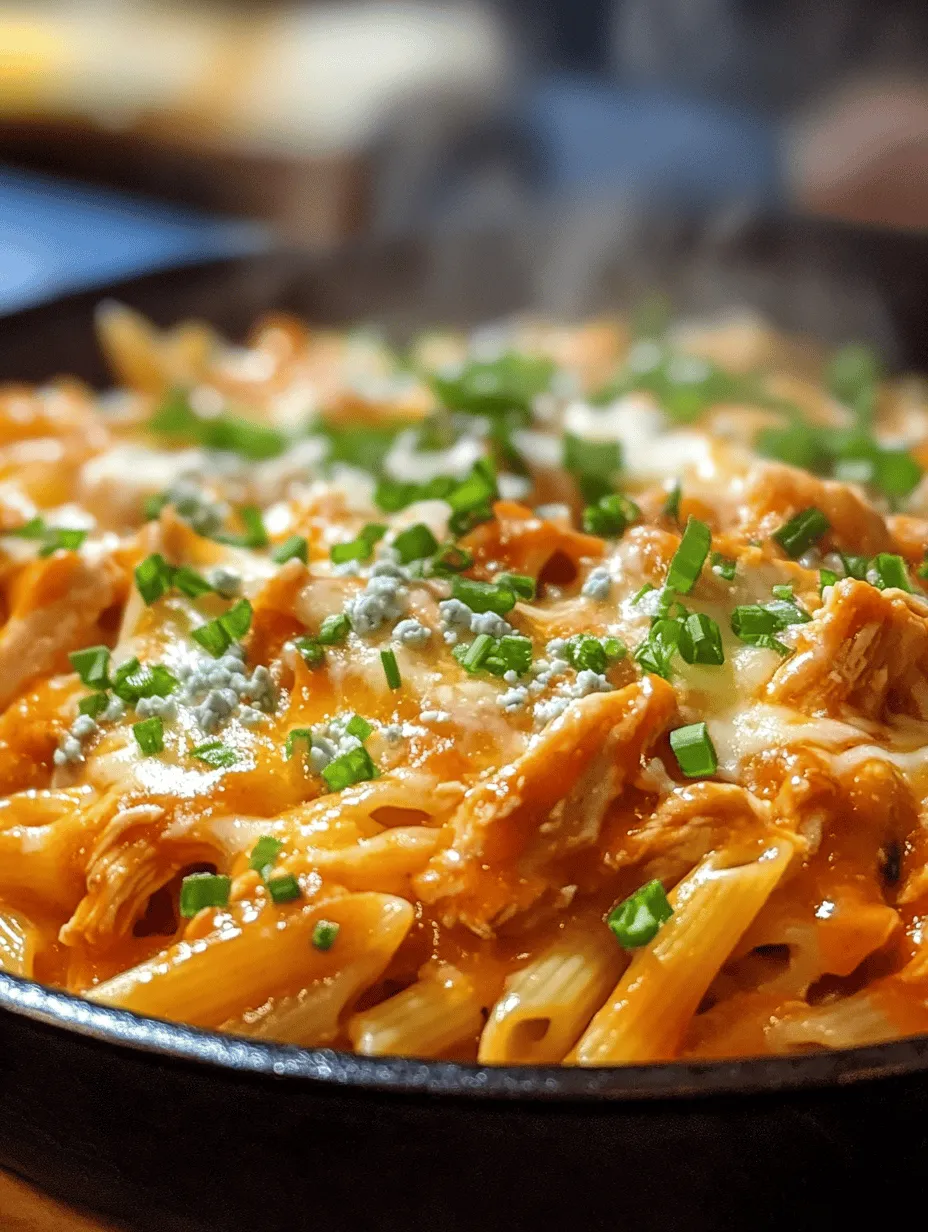 Buffalo Chicken Pasta Madness is a culinary delight that perfectly marries the fiery flavors of buffalo chicken wings with the comforting heartiness of pasta. This dish is not just a meal; it’s an experience that caters to those who crave both comfort food and a tantalizing kick of heat. Whether you’re enjoying it on a cozy weeknight or serving it at a lively gathering with friends, Buffalo Chicken Pasta Madness is sure to impress. The versatility of this dish allows for various preparation methods; you can serve it fresh off the stove or take it a step further by baking it for a cheesy, golden-brown finish.