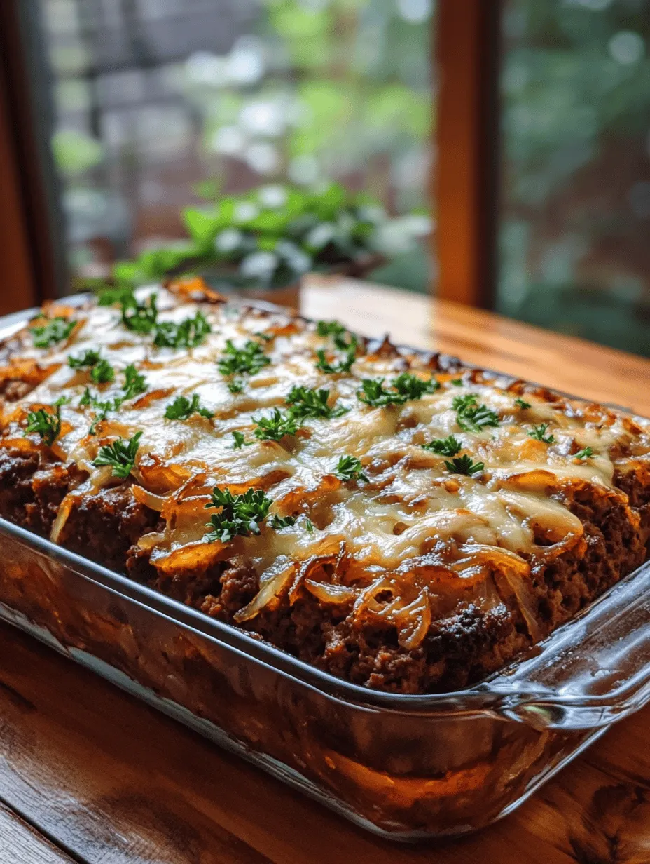 When it comes to comfort food, few dishes evoke the same sense of nostalgia and satisfaction as meatloaf. This quintessential American dish has been a family favorite for generations, often associated with cozy dinners and hearty meals. Its versatility allows for endless interpretations, making it easy to adapt to various tastes and preferences. Enter the French Onion Meatloaf—a delightful fusion that elevates the traditional meatloaf experience with the rich, savory flavors of French onion soup. This unique twist not only enhances the dish's taste profile but also invites those who may typically shy away from meatloaf to give it a try.