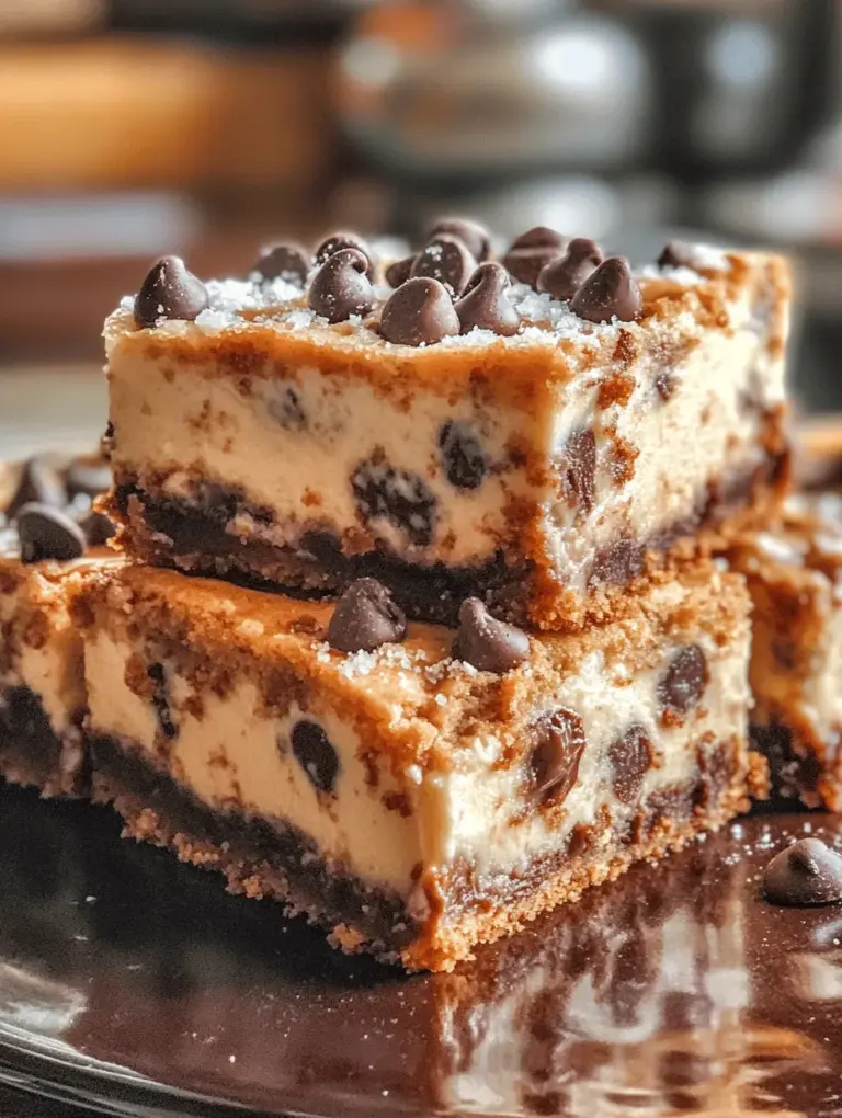 To truly appreciate the Decadent Chocolate Chip Cookie Cheesecake Bars, it's essential to understand the individual components that make up this dessert. Each layer plays a critical role in creating the overall flavor and texture that makes these bars so irresistible.