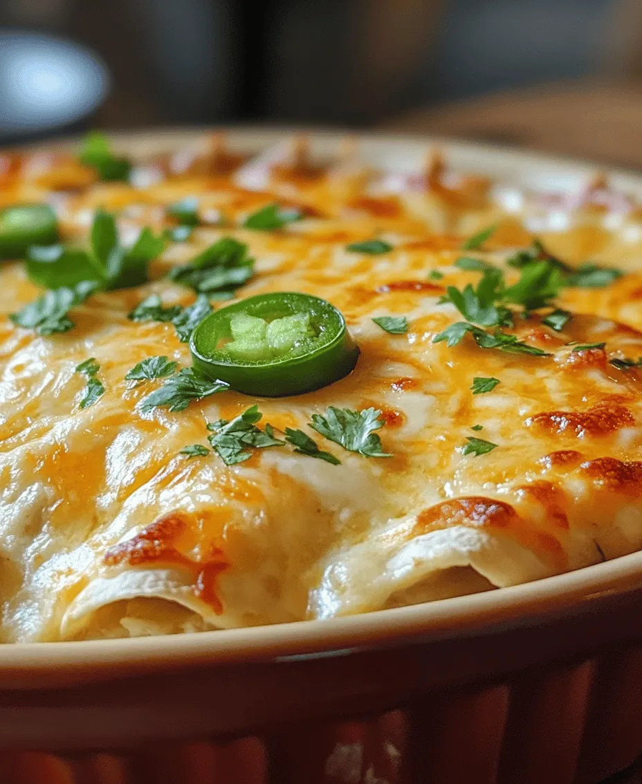 If you are looking for a comforting dish that combines rich flavors with an easy preparation, you have landed in the right place. Creamy Dreamy White Chicken Enchiladas are not just another weeknight meal; they are a culinary experience that brings warmth to the dinner table. This dish is a delightful fusion of tender shredded chicken enveloped in soft tortillas, all smothered in a luscious creamy sauce that is both satisfying and indulgent. Topped with melted cheese, these enchiladas promise to be a hit at family dinners, potlucks, and cozy nights at home.