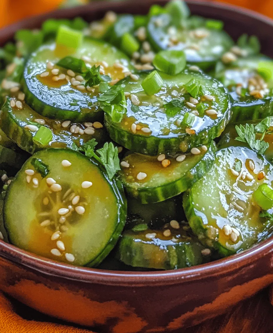 Cucumber salads are a staple in Asian cuisine, celebrated for their refreshing qualities, vibrant flavors, and versatility. They often serve as the perfect accompaniment to a variety of dishes, from grilled meats to rice bowls. This Crisp & Zesty Asian Cucumber Salad stands out for its invigorating taste and crunch, making it a favorite among both home cooks and restaurant-goers alike. The magic lies in the combination of fresh, crisp ingredients and a flavorful dressing that elevates the simple cucumber to new heights.