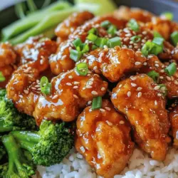 Are you looking for an irresistible dish that combines crunch, flavor, and visual appeal? Look no further than Crunchy Sesame Chicken Delight! This delectable recipe is a perfect representation of the delightful fusion between savory and sweet flavors, making it a favorite among both adults and children alike. The crispy texture of the chicken coated in a rich, flavorful sauce makes this dish not only satisfying but also incredibly versatile for a variety of occasions. Whether you’re hosting a dinner party, preparing a family meal, or simply indulging in a treat for yourself, Crunchy Sesame Chicken Delight is sure to impress.