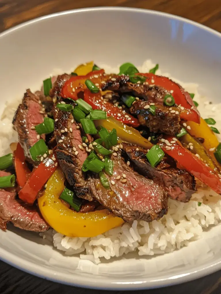 In the fast-paced world we live in, finding time to prepare a delicious and nutritious meal can often feel like a challenge. Enter the Savory Beef and Pepper Rice Bowl Delight: a dish that not only satisfies your hunger but also tantalizes your taste buds. This meal is the perfect solution for those who crave a hearty, flavorful dinner that can be whipped up in no time. With its vibrant colors and robust flavors, this rice bowl is an inviting option for both busy weeknights and leisurely family dinners.