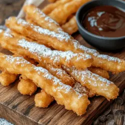 Funnel cake sticks are a delightful twist on a beloved classic, often found sizzling at fairs, carnivals, and amusement parks. These crispy, sweet treats have captured the hearts of many with their golden-brown exterior and light, airy interior. The joy of enjoying funnel cake sticks extends beyond their taste; they evoke fond memories of carefree days spent at fun-filled events, with the air thick with laughter and the smell of fried dough wafting through the crowd.