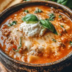 Lasagna soup is the epitome of comfort food, bringing together the beloved flavors of traditional lasagna in a cozy, bowl-friendly format. Imagine the rich, savory layers of pasta, tangy tomato sauce, and gooey cheese, all wrapped up in a warm, hearty broth. This dish not only satisfies your cravings for Italian cuisine but also provides a delightful twist that makes it perfect for any occasion. Whether you're looking for a filling dinner option to warm you up on a chilly evening or a dish to impress guests at a gathering, lasagna soup checks all the boxes.