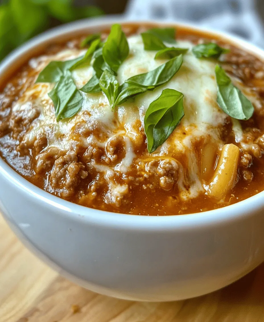 Lasagna soup is an innovative and delightful twist on traditional lasagna that has captured the hearts of many home cooks. This comforting dish combines the rich flavors of classic lasagna into a warm, hearty soup, making it the perfect meal for any occasion. Imagine the satisfaction of indulging in layers of pasta, rich meat, and gooey cheese, all in a single bowl. Not only is lasagna soup a feast for the taste buds, but it also offers simplicity in preparation, making it an ideal choice for busy weeknights and family gatherings.