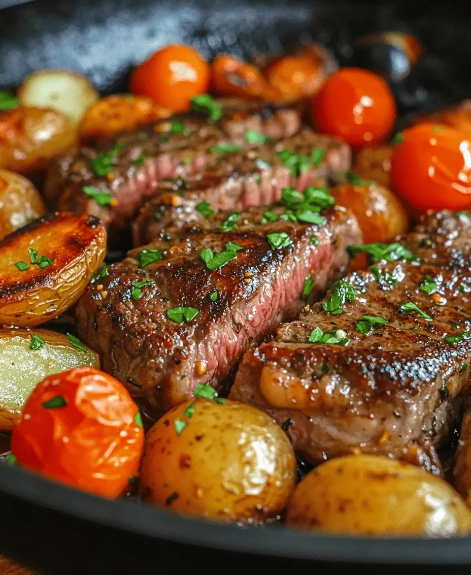 When it comes to quick yet mouthwatering meals that can impress family and friends, few dishes stand out quite like the Sizzling Garlic Butter Steak & Potatoes Skillet. This delightful one-pan wonder marries the rich flavors of tender sirloin steak with the creamy texture of baby potatoes, all enveloped in a luscious garlic butter sauce. It’s a dish that not only satisfies the palate but also fills the kitchen with an irresistible aroma that beckons everyone to the dinner table.