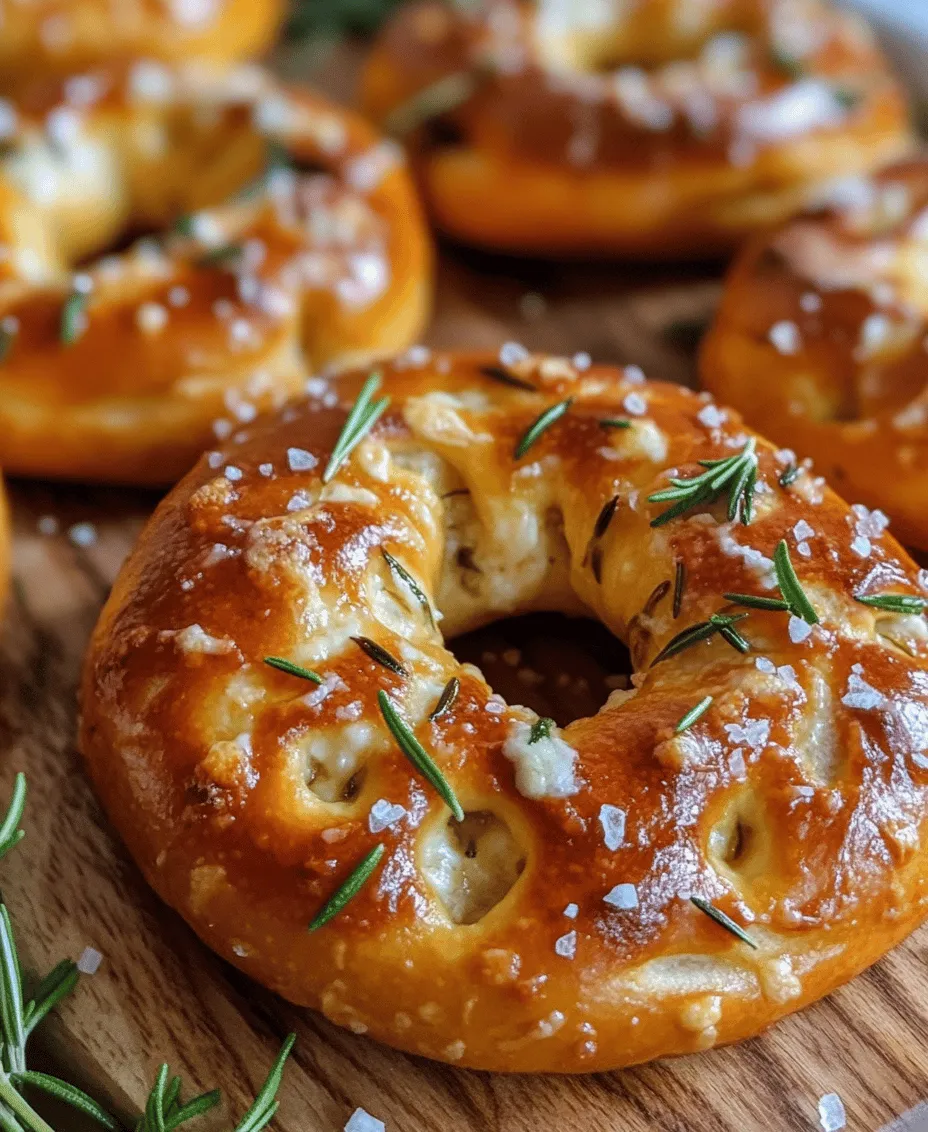 Soft pretzels have earned their rightful place in culinary traditions around the world, celebrated for their warm, chewy texture and delightful flavor. Originating from ancient recipes, these delectable treats have transformed over the years, taking on various forms that reflect local tastes and culinary practices. Today, we’re excited to introduce a delicious twist on this classic snack: Mozzarella Stuffed Rosemary Parmesan Soft Pretzels. Imagine biting into a warm, golden-brown pretzel, only to discover a gooey center of melted mozzarella, perfectly complemented by the aromatic infusion of fresh rosemary and the nutty richness of Parmesan cheese.