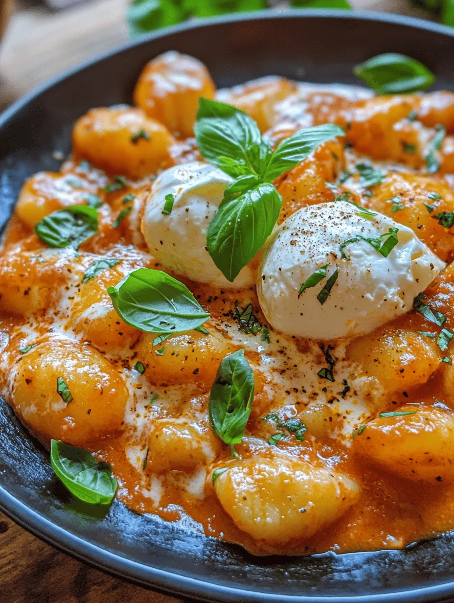 In the world of quick yet indulgent meals, the 30 Minute Creamy Tomato Gnocchi with Burrata stands out as a must-try dish. This recipe combines the comforting texture of pillowy gnocchi with the rich, creamy essence of a tomato sauce, all elevated by the luxurious addition of burrata cheese. Whether you’re a busy professional looking for a quick dinner solution or a home cook wanting to impress your guests without spending hours in the kitchen, this dish is your answer.