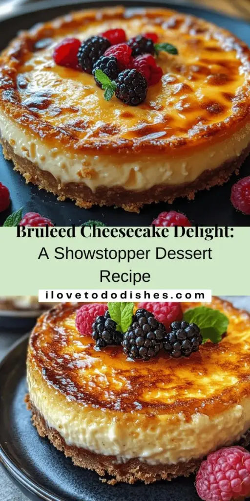 Indulge in the exquisite Bruléed Cheesecake Delight, where rich creaminess meets a perfectly caramelized sugar topping. This sophisticated dessert combines classic cheesecake flavors with a crispy twist, sure to impress at any gathering. Perfect for celebrations or a sweet treat, every bite offers a delightful contrast in texture. Elevate your dessert game and wow your guests with this delicious showstopper! #BruleedCheesecake #DessertRecipes #SweetTooth #HomeBaking #FoodieGoals