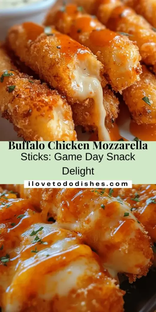 Elevate your appetizer game with these mouthwatering Buffalo Chicken Mozzarella Sticks! Combining gooey mozzarella cheese with tender shredded chicken and zesty Buffalo sauce, this recipe is a game day favorite. Perfectly crispy on the outside and savory on the inside, these sticks are sure to impress your guests. Serve with ranch or blue cheese dip for an irresistible treat! Get the full recipe now! #BuffaloChicken #MozzarellaSticks #Appetizer #GameDaySnacks #FingerFood #DeliciousSnacks #ComfortFood