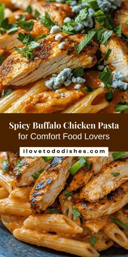 Get ready to spice up your dinner routine with this delicious Spicy Buffalo Chicken Pasta! Combining tender chicken, creamy sauce, and zesty Buffalo flavor, this dish is perfect for both cozy nights in and lively gatherings. Easy to make and absolutely satisfying, it's a culinary experience that will impress family and friends alike. Don't forget the cheese and fresh garnishes for that extra burst of flavor! #PastaRecipe #ComfortFood #BuffaloChicken #EasyDinner #FoodieFavorites #SpicyDish #HomeCooking