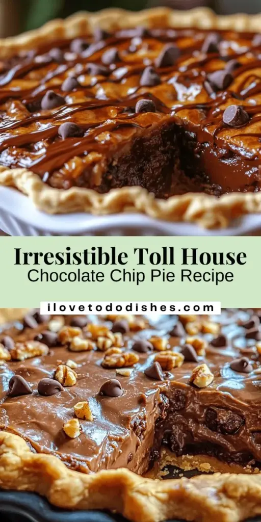 Dive into the sweet world of Toll House Chocolate Chip Pie, a decadent dessert that merges the beloved flavors of chocolate chip cookies with the comforting texture of pie. Perfect for any gathering, this recipe has roots dating back to the 1930s. Discover the history, ingredients, and step-by-step instructions to create this irresistible treat at home. Enjoy warm with ice cream or chilled for summer delights! #ChocolateChipPie #DessertRecipes #BakingLove #TollHouse #SweetTreats #HomemadeDesserts