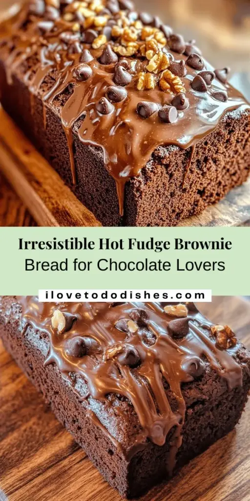 Indulge your sweet tooth with Hot Fudge Brownie Bread, a delicious fusion of brownies and bread that will leave you craving more. This unique treat combines rich chocolate flavors with a soft, moist texture, perfect for any occasion. Great served warm or with a scoop of ice cream, it's a dessert that will impress everyone! Try baking this delightful creation and enjoy the gooey goodness. #BrownieBread #ChocolateLovers #BakingJoy #DessertRecipes #HotFudge