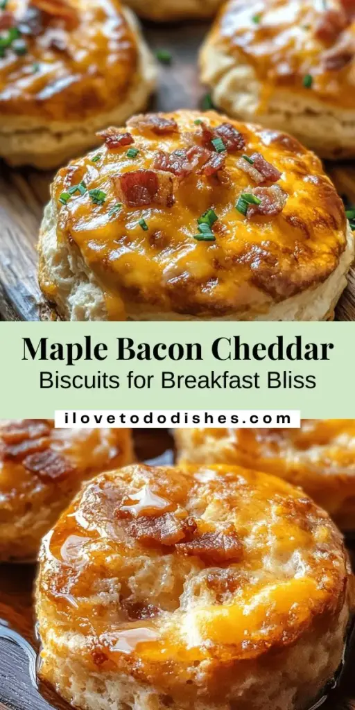 Indulge in the delicious fusion of flavors with these Maple Bacon Cheddar Biscuits! These warm, flaky biscuits are a perfect blend of savory bacon, sharp cheddar cheese, and a hint of sweet maple syrup. Ideal for breakfast or brunch, they elevate any meal. Easy to make and sure to impress, they can accompany your favorite dishes or be enjoyed on their own. Try this unique recipe for a delightful twist on a breakfast classic! #BiscuitRecipe #BreakfastIdeas #MapleBacon #BrunchGoals #Foodie