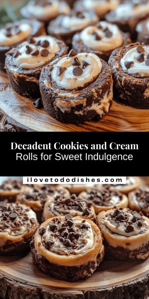 Indulge in the delightful charm of Cookies and Cream Rolls, a nostalgic dessert combining rich chocolate sandwich cookies with a creamy filling. Perfect for celebrations or cozy nights at home, these rolls offer a stunning presentation and a delicious fusion of textures. With simple ingredients and customizable options, this dessert will impress family and friends alike. Discover your new favorite treat! #CookiesAndCream #Dessert #Baking #SweetTreats #Rolls #EasyDessert #Foodie