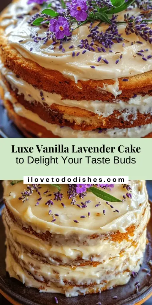 Indulge in the delightful flavors of this Divine Vanilla Bean and Lavender Cake! This unique dessert beautifully blends creamy vanilla with the floral essence of lavender, creating a stunning centerpiece for any occasion. Perfect for tea parties, weddings, or special celebrations, this cake is not only a treat for the taste buds but also for the senses. Elevate your baking game with this fragrant recipe! #VanillaLavenderCake #BakingJoy #DessertInspiration #FloralFlavors #SweetTreats