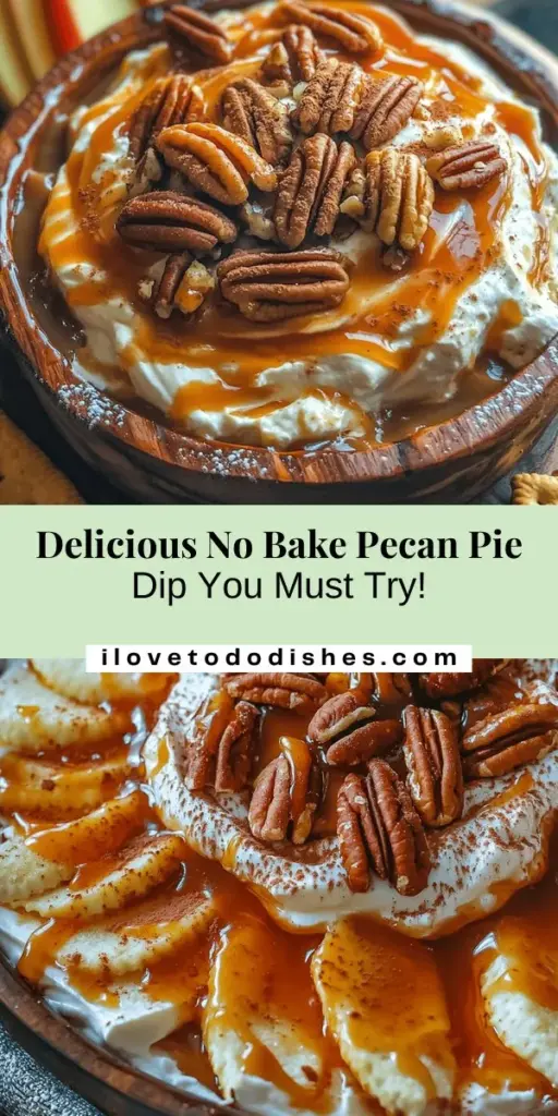 Get ready to indulge in the creamy, decadent No Bake Pecan Pie Dip! This easy-to-make delight captures all the flavors of classic pecan pie in a scoopable form that's perfect for sharing. Made with cream cheese, pecans, and a drizzle of caramel, it’s a crowd-pleaser for any occasion—whether it’s a holiday gathering or a cozy movie night. Serve it with graham crackers or fresh apple slices for a tasty treat everyone will love. #NoBakeDesserts #PecanPieDip #EasyRecipes #DessertLovers #SweetTreats #YummyFood #FoodieFun