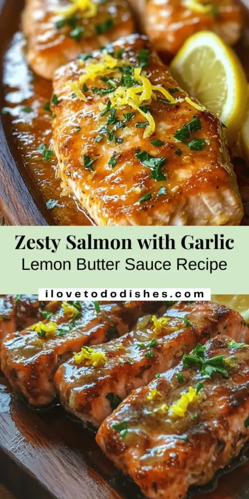 Discover the vibrant flavors of Zesty Salmon Delight with Garlic Lemon Butter Sauce! This dish beautifully combines the richness of salmon with zesty lemon and aromatic garlic, creating a meal that's both healthy and satisfying. Packed with omega-3s and easy to prepare, it's perfect for dinner parties or family gatherings. Impress your guests with this culinary masterpiece that balances taste and nutrition! #SalmonRecipe #HealthyEating #CookingGoals #SeafoodLovers #DinnerIdeas