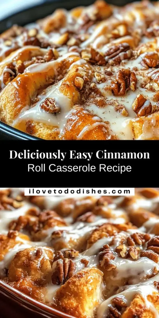 Indulge in a warm, gooey Easy Cinnamon Roll Casserole that combines the classic flavors of cinnamon rolls into a hassle-free dish perfect for brunch or lazy mornings. This crowd-pleaser requires minimal effort, using refrigerated dough to create a fluffy, custardy treat. Serve it with fresh fruit or a drizzle of maple syrup for extra delight. Transform your breakfast routine today! #CinnamonRollCasserole #BreakfastTreat #EasyRecipes #BrunchIdeas #ComfortFood