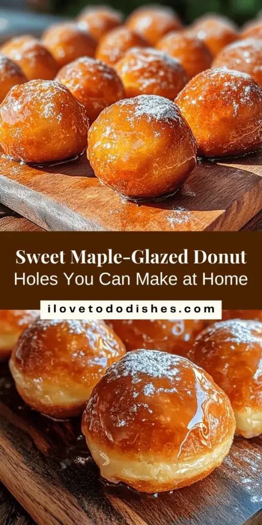 Indulge in the sweet delight of homemade maple-glazed donut holes! These bite-sized treats combine fluffy dough with a rich, warm maple glaze, making them perfect for breakfast or an afternoon snack. With simple ingredients and easy steps, you can create a bakery-quality treat right in your kitchen. Impress your guests or satisfy your cravings with this comforting recipe everyone will love! #DonutHoles #MapleGlaze #Baking #Desserts #HomemadeTreats #SweetSnacks